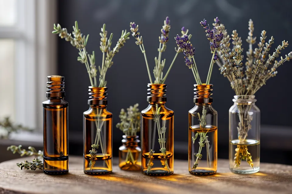 Écran d'ordinateur affichant un cours de biochimie aromatique avec du thym séché