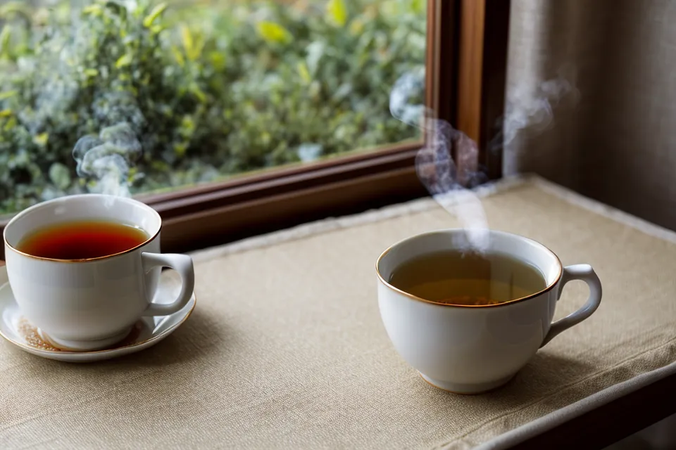 session d'étude d'une formation aromathérapie en ligne avec un carnet de notes et une tasse de thé