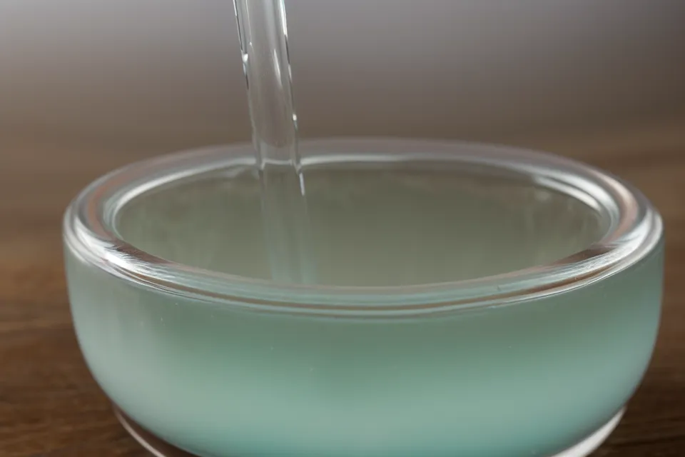 Gros plan sur la verrerie d'un diffuseur par nébulisation pour huiles essentielles pures.