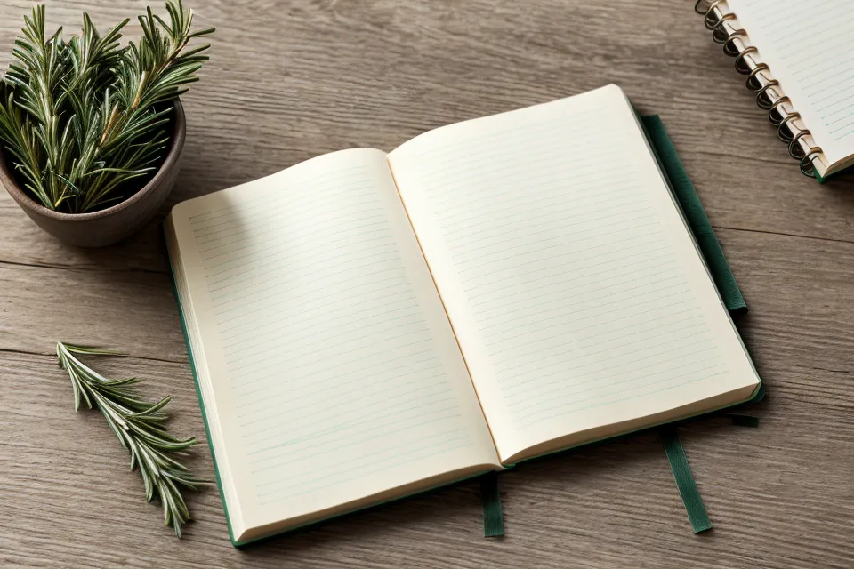 Gros plan sur des notes manuscrites concernant les chémotypes du romarin