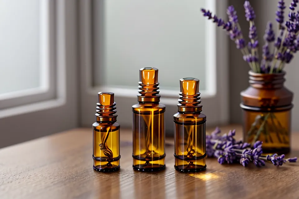 Formation aromathérapie en ligne pour débutante : écran affichant un module de cours à côté d'un flacon d'huile essentielle d'hélichryse italienne